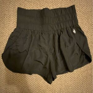 Free People Jet Black High-Waisted Athletic Shorts